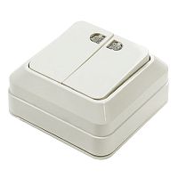 Выключатель накладной с подсветкой ASD Bolleto 2-кл. белый картинка